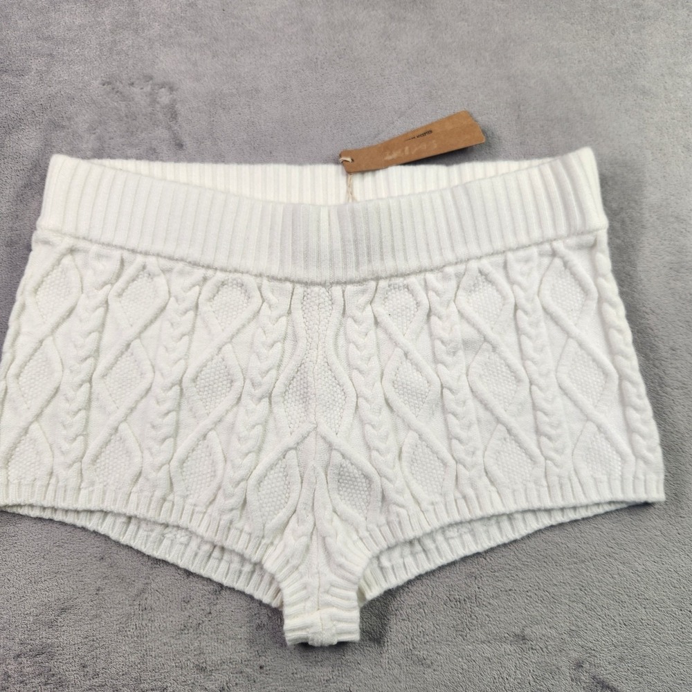 New SKIMS Snow Bunny Cableknit Shorts Short Ivory S Small Loungewear Coquette